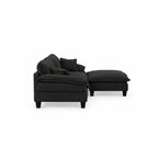 Canapé 2 places d’angle avec pouf – Design confortable et modulable