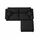 Canapé 2 places d’angle avec pouf – Design confortable et modulable