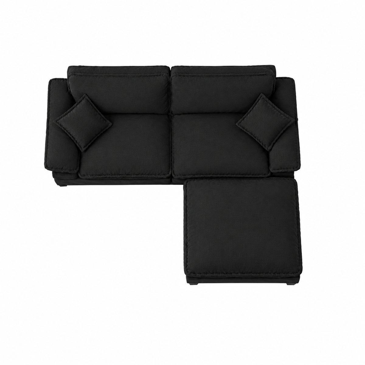 Canapé 2 places d’angle avec pouf – Design confortable et modulable