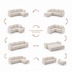 Canapé 3 places angle modulable avec méridienne – Configuration réversible