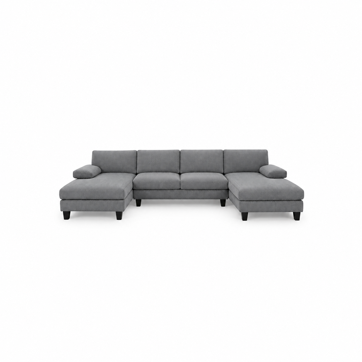 Canapé panoramique 3 places – Design moderne en tissu côtelé