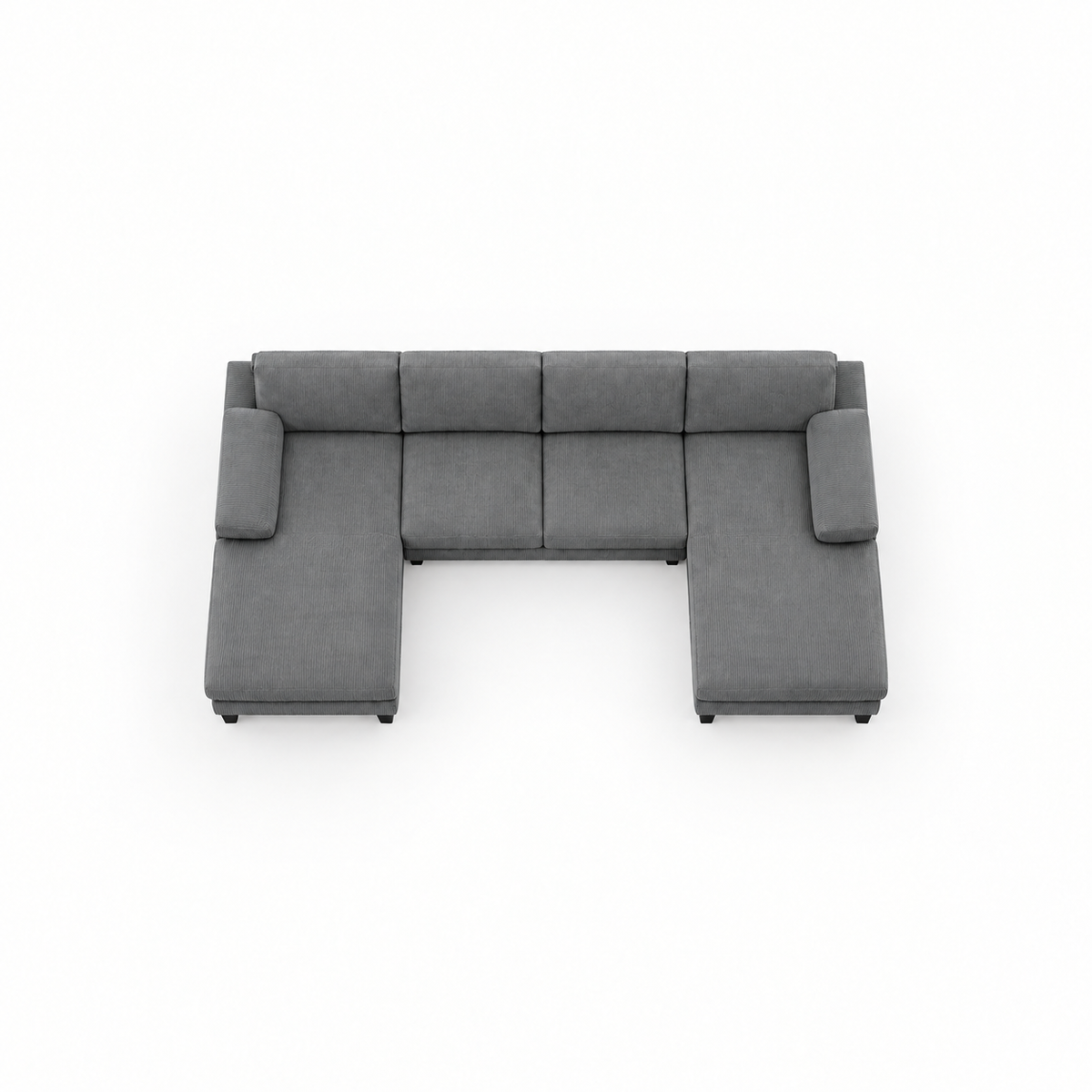 Canapé panoramique 3 places – Design moderne en tissu côtelé