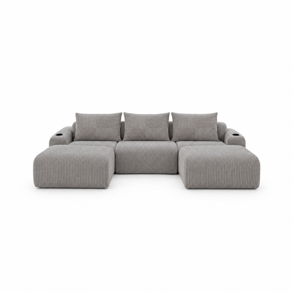Canapé panoramique 3 places avec double angle – Confort XL & design moderne