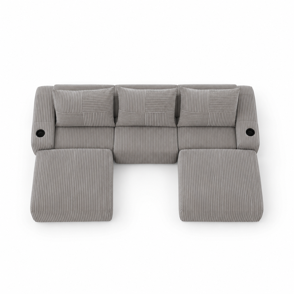 Canapé panoramique 3 places avec double angle – Confort XL & design moderne
