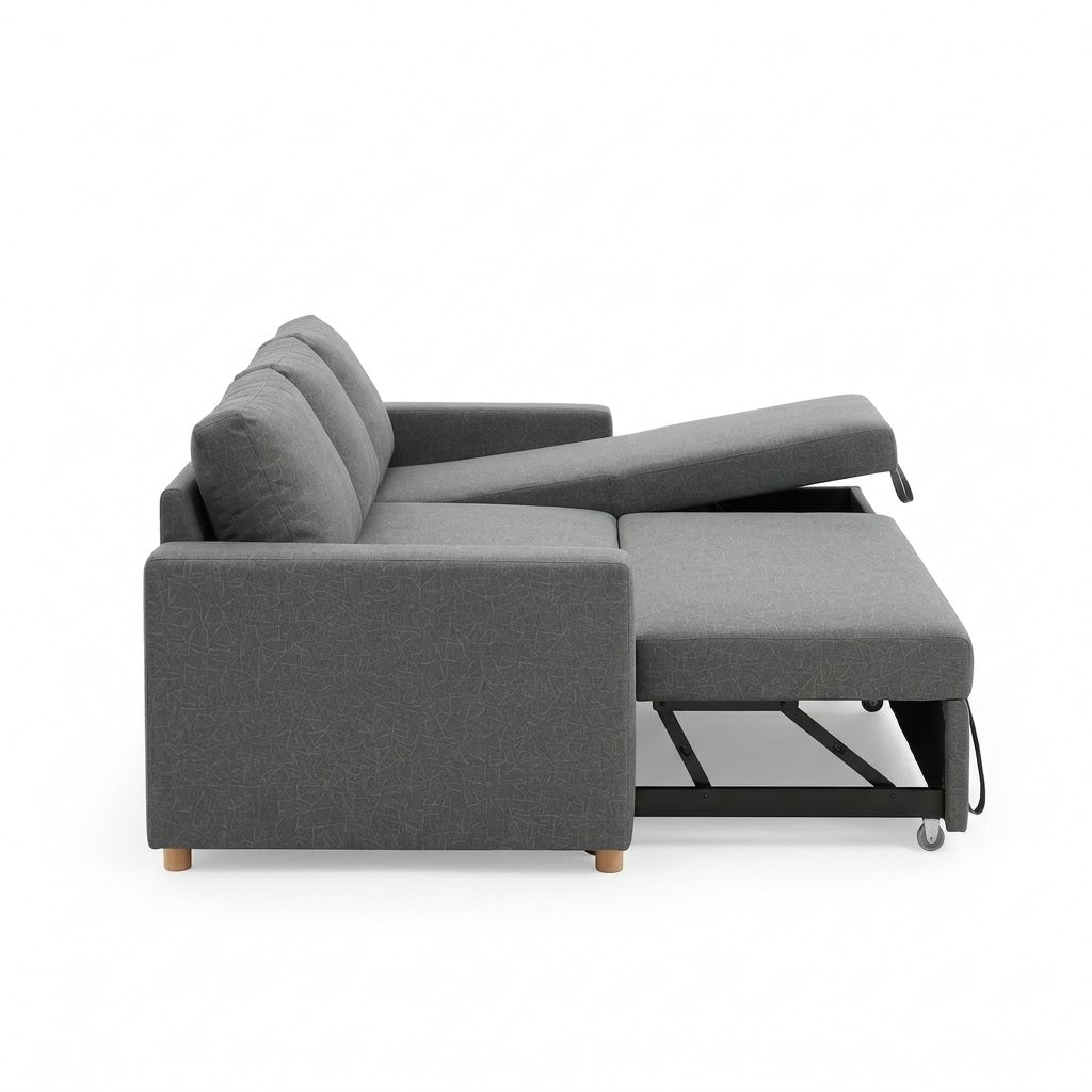 Canapé 3 Places Convertible avec Méridienne – Gris