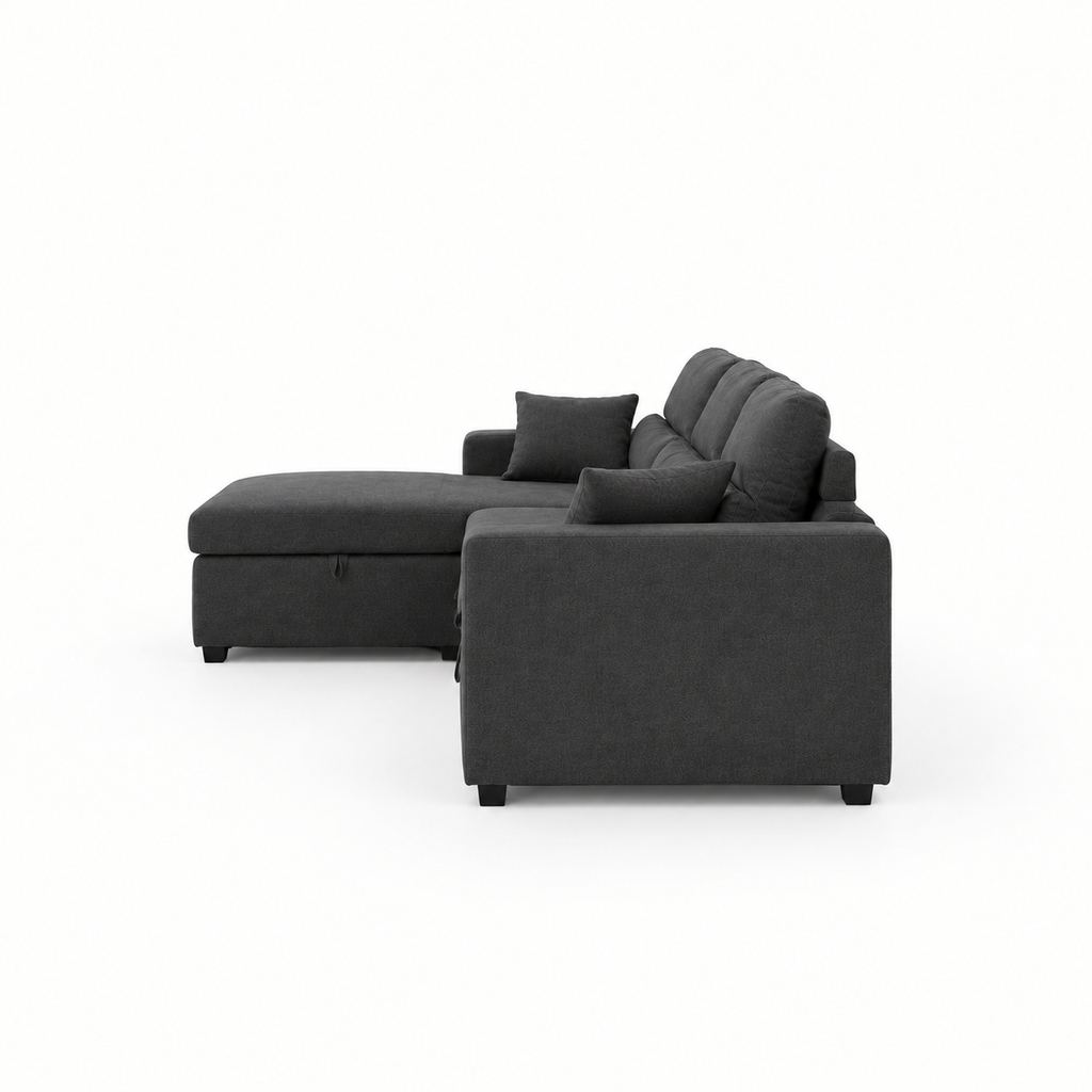 Canapé d’angle convertible méridienne 3 places – Anthracite
