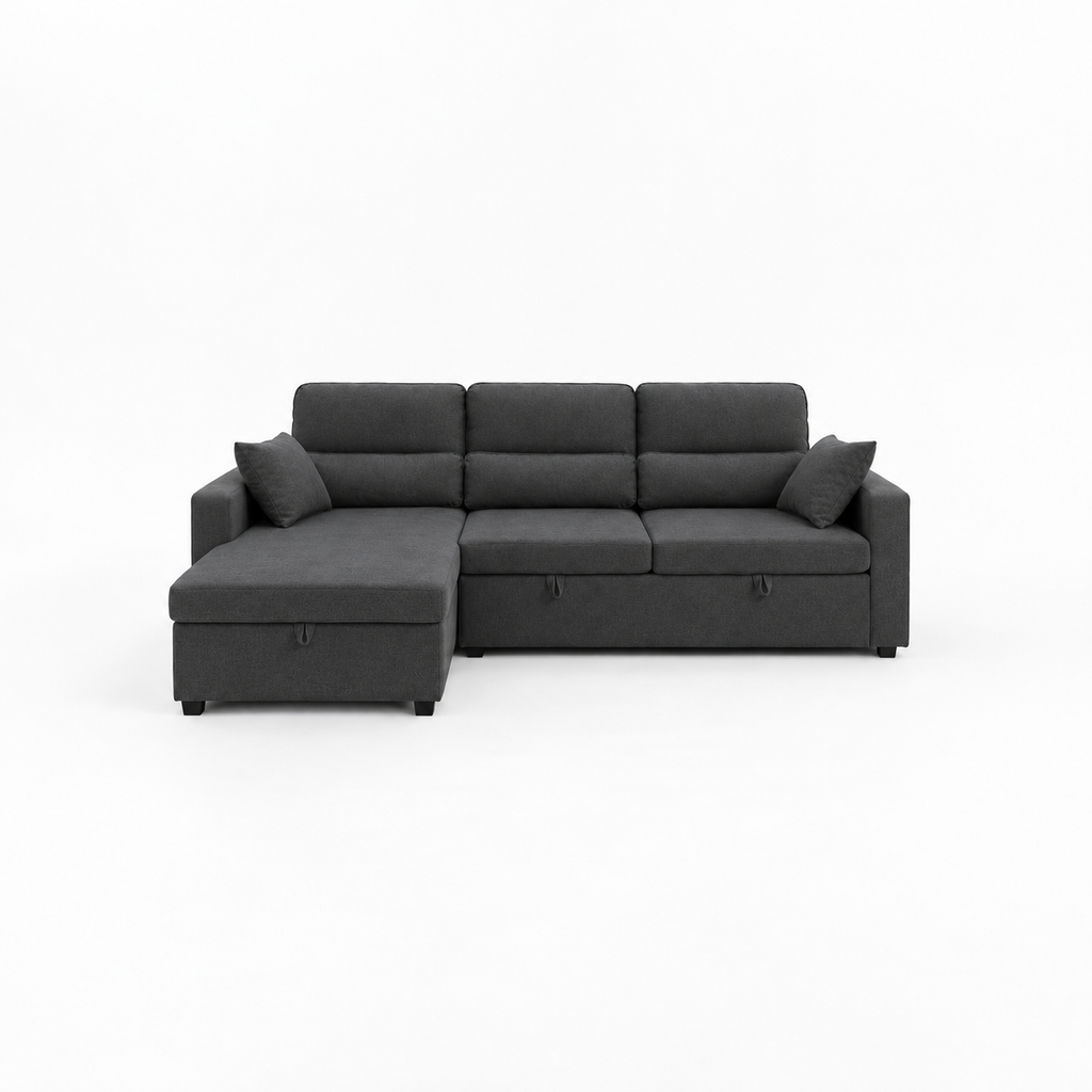 Canapé d’angle convertible méridienne 3 places – Anthracite