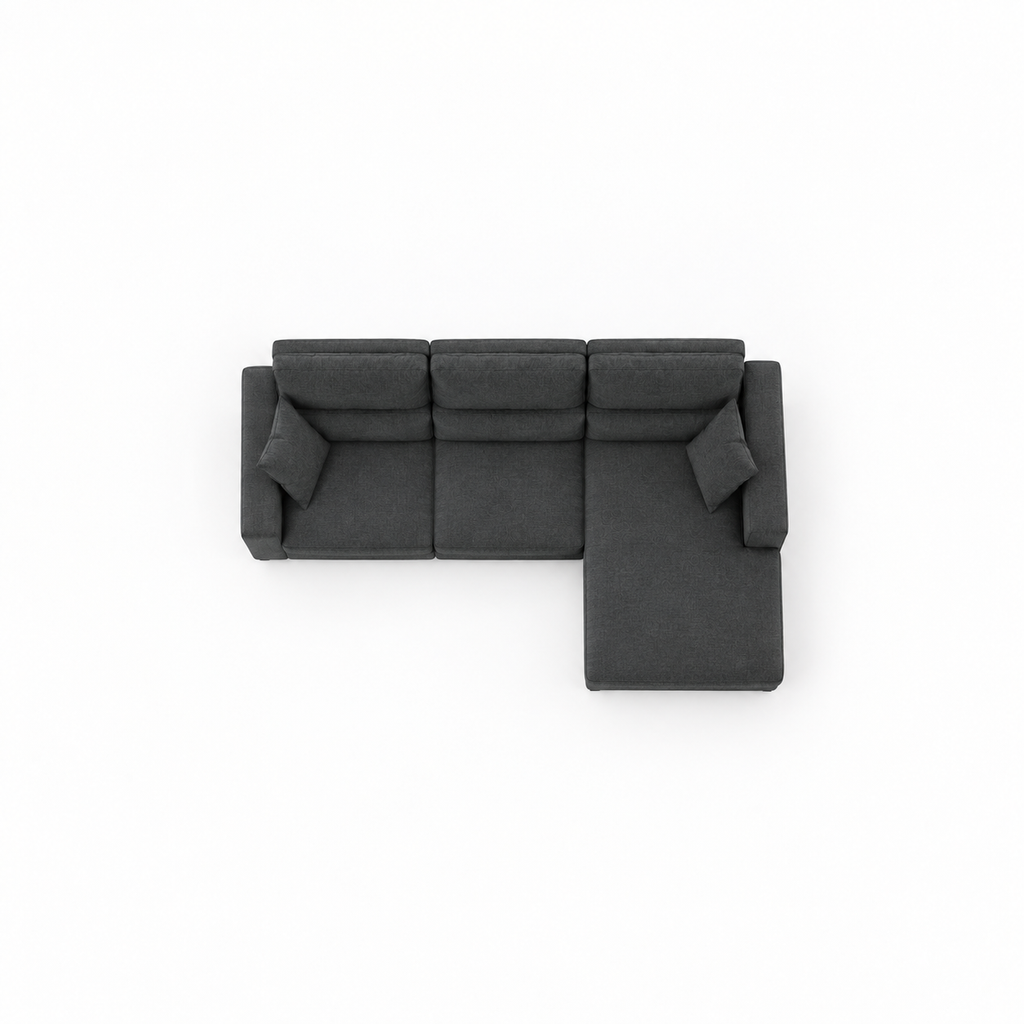 Canapé d’angle convertible méridienne 3 places – Anthracite
