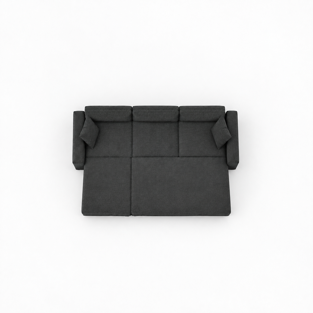 Canapé d’angle convertible méridienne 3 places – Anthracite