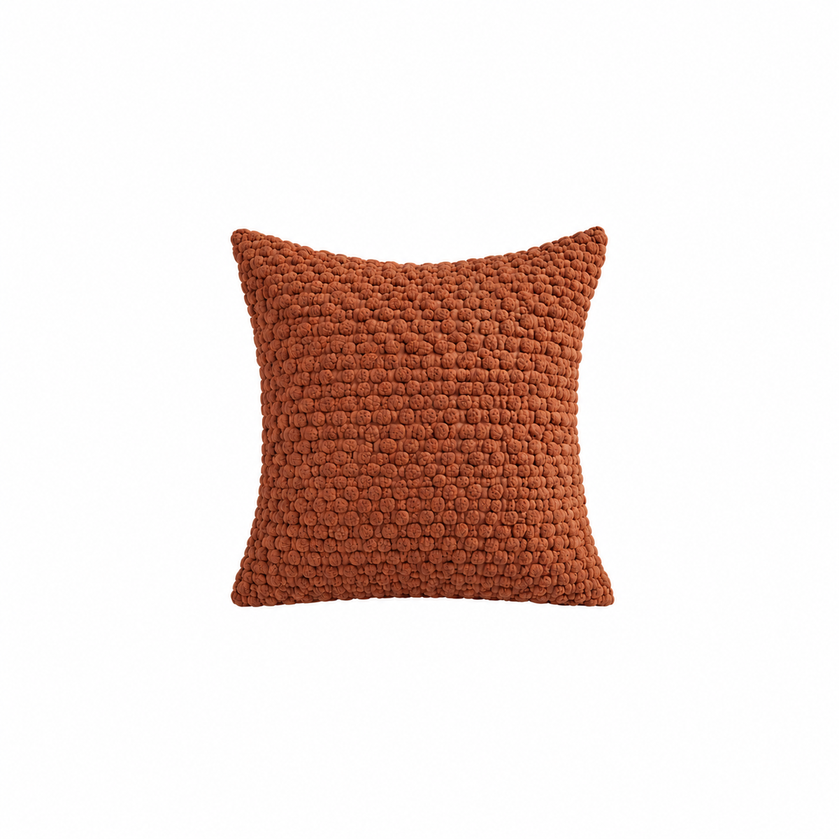 Lot de 4 Housses de Coussin Texturées – Style Bouclé, Tons Naturels et Terracotta